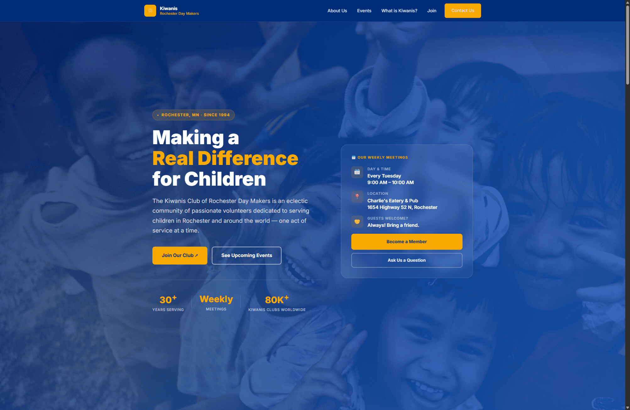 Kiwanis Rochester Day Makers website screenshot